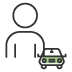 Icono de una persona con un coche