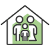Familia en su hogar